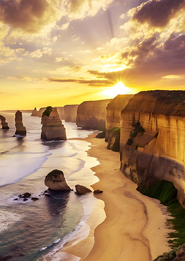 Twelve Apostles Sunset Coastal View