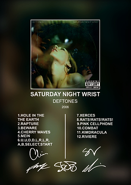 Deftones Saturday Night Wrist Album Poster