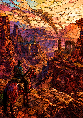 Stained Glass Canyon Rider