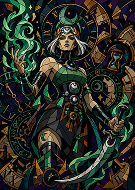 Stained Glass Goddess of Time