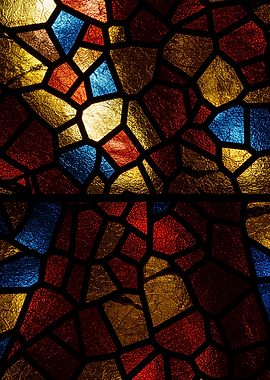 Colorful Stained Glass Mosaic Pattern