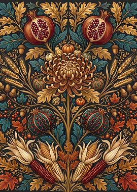 Autumn Harvest Floral Pattern