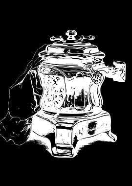 Vintage Coffee Percolator Line Art