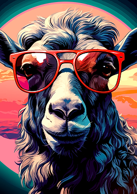 Cool Llama Wearing Red Sunglasses