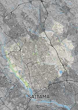 Saitama Japan City Map Poster