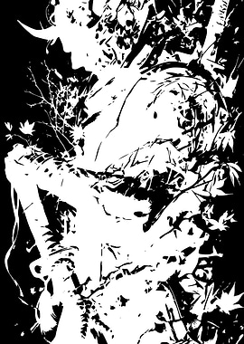 Black and White Samurai Silhouette