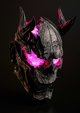 Glowing Oni Demon Mask