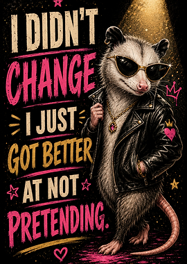Cool Opossum Rocker Quote Poster