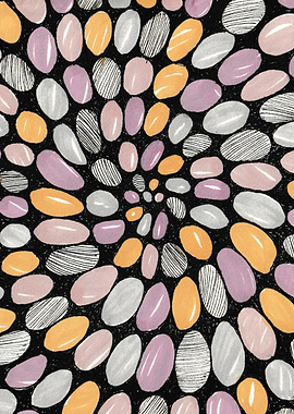 Abstract Spiral Pattern of Pebbles