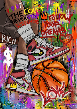 Urban Basketball Graffiti Art