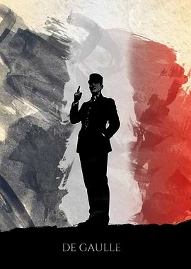 Charles de Gaulle Silhouette Poster