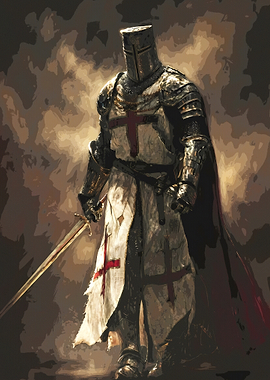 Crusader Knight in Battle Armor