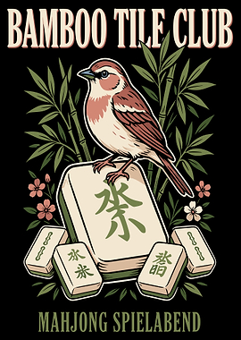 Bamboo Tile Club Mahjong Illustration