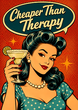 Cheaper Than Therapy Retro Poster