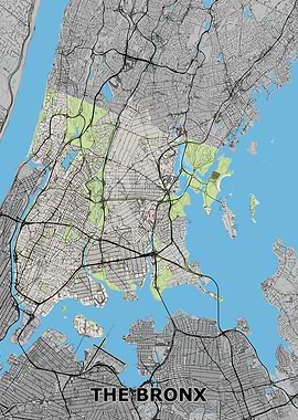 The Bronx Map Print