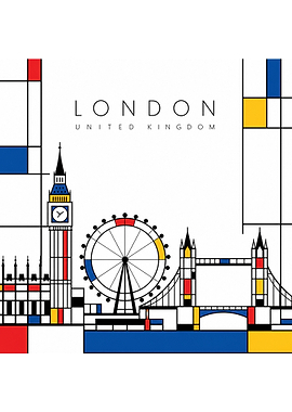 Mondrian Style London Skyline Poster