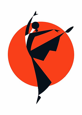 Minimalist Dancer Silhouette