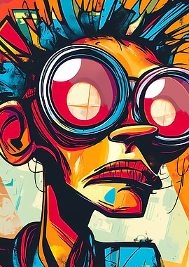 Vibrant Pop Art Character Portrait