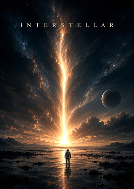 Interstellar Movie Poster Astronaut Landscape