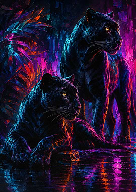 Neon Jungle Black Panthers