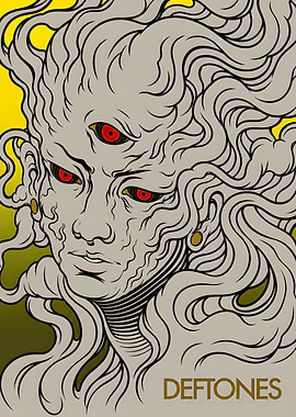 Deftones Three-Eyed Surreal Portrait Poster