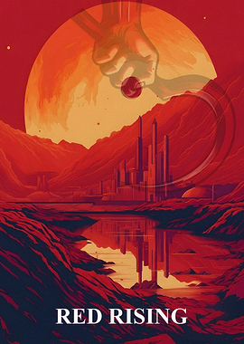 Red Rising Mars Landscape Poster