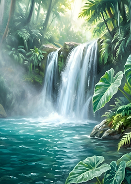 Tropical Serenity Waterfall