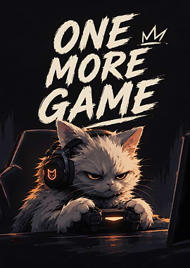 One More Game Gaming Quote Poster