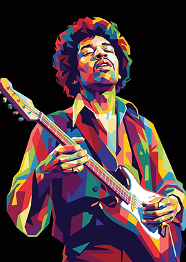 Jimi Hendrix WPAP Pop Art Portrait