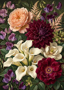 Elegant Floral Bouquet Still Life