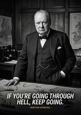 Winston Churchill Inspirational Quote Poster