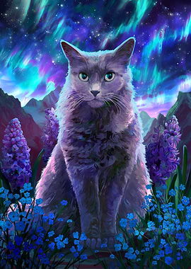 Aurora Borealis Cat