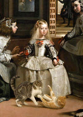Las Meninas with Playing Cats