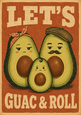 Let's Guac and Roll Avocado Family