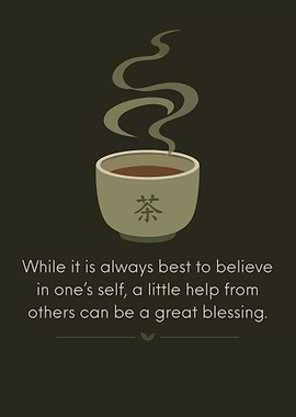 Minimalist Tea Cup Quote Poster | Inspirational Zen Wall Art for Mindfulness