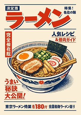 Vintage Japanese Ramen Magazine Cover