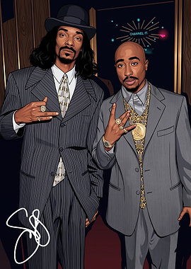 Snoop Dogg and Tupac Shakur Illustration