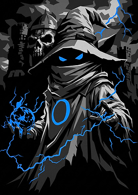 Dark Mage Casting Electric Magic