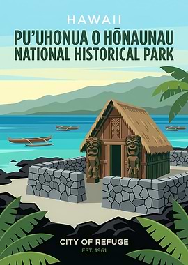 Pu'uhonua o Hōnaunau National Historical Park Poster