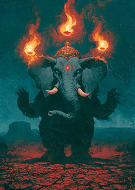 Ganesha Bears Three Flames for the Lost
