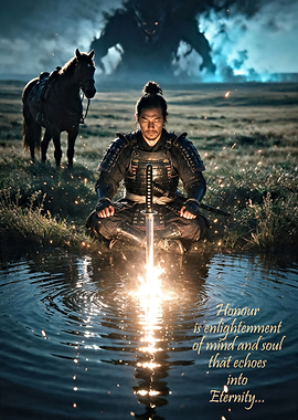 Samurai Meditating to face Evil