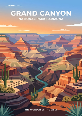 Grand Canyon National Park Travel Poster