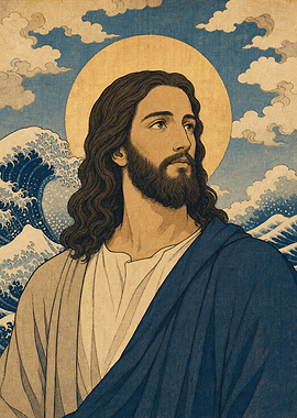 Jesus Christ Ukiyo-e Style Portrait