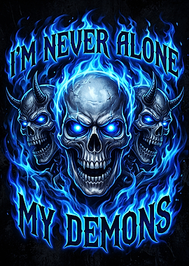 I'm Never Alone My Demons Skull
