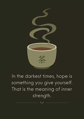 Minimalist Tea Cup Quote Poster | Inspirational Zen Wall Art for Mindfulness