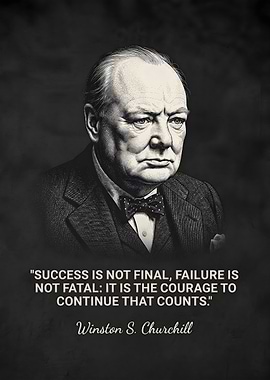 Winston Churchill Inspirational Quote Poster