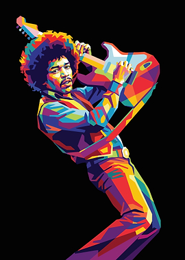 Jimi Hendrix Pop Art Portrait