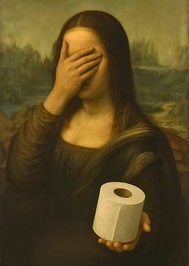 Mona Lisa Holding Toilet Paper