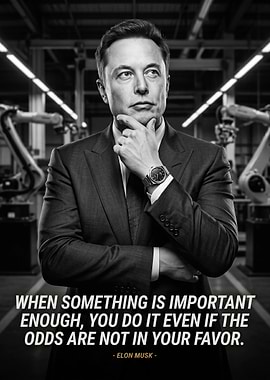 Elon Musk Inspirational Quote Poster