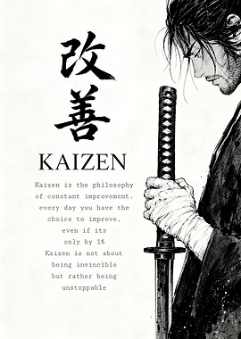 Kaizen Samurai Philosophy Poster